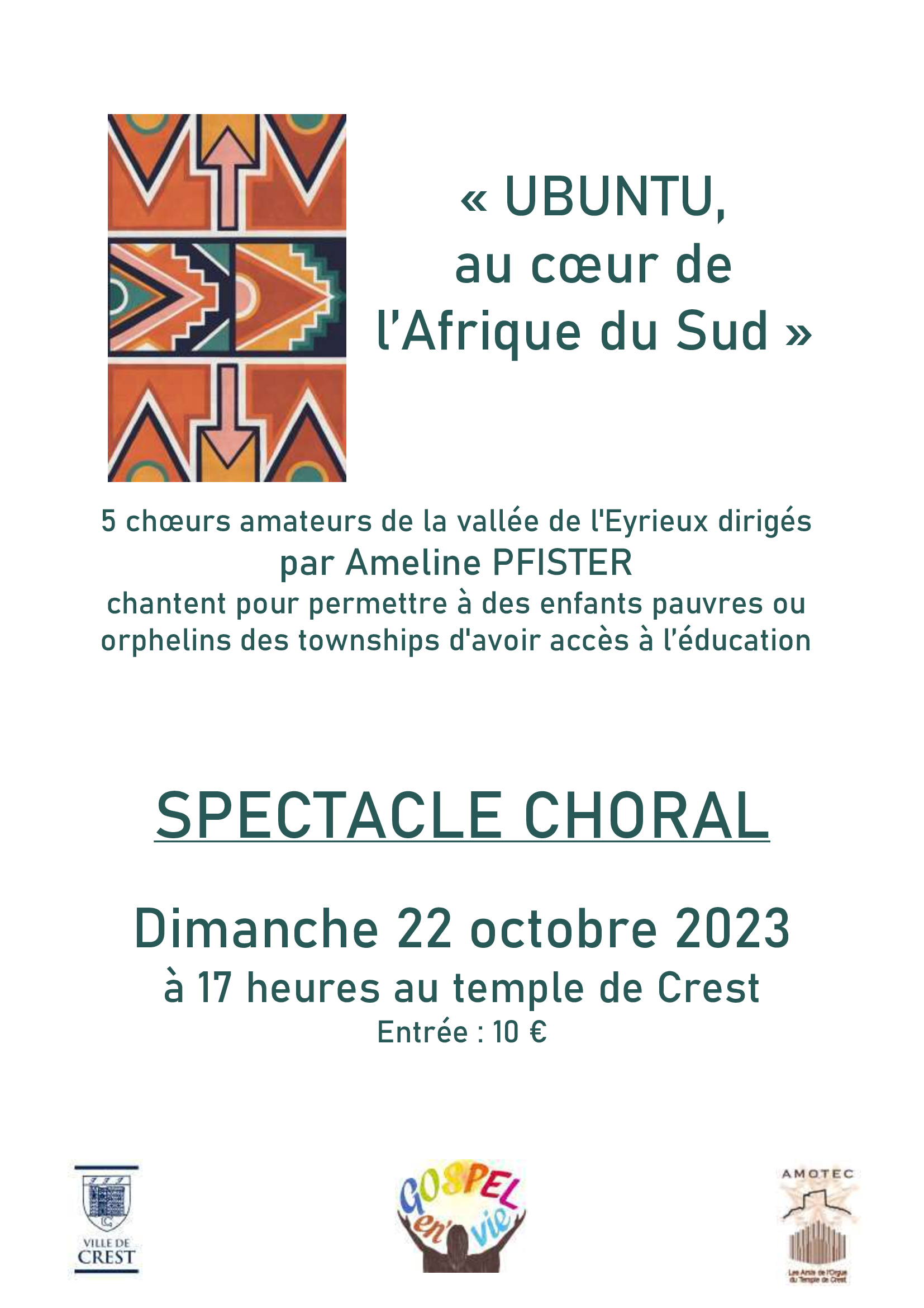 Affiche Concert gospel UBUNTU 2023
